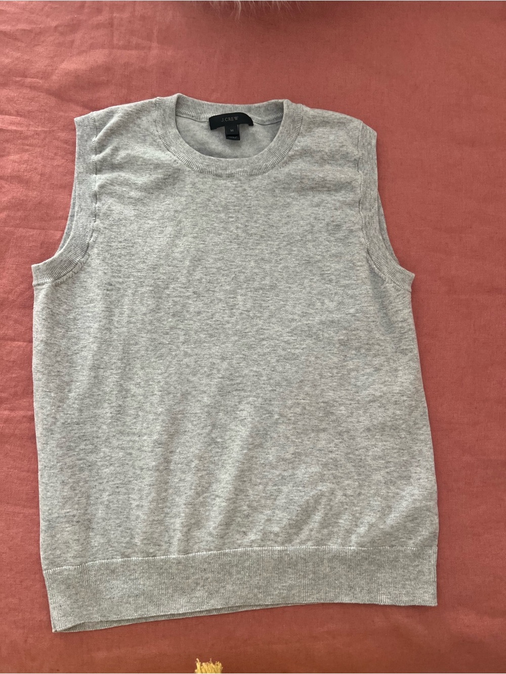 J. Crew Light Gray Sleeveless Cotton Blend Sweater Shell - Picture 2 of 10